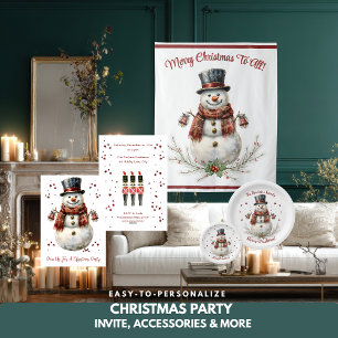 Weihnachts-Schneemann-Feierparty Pappteller