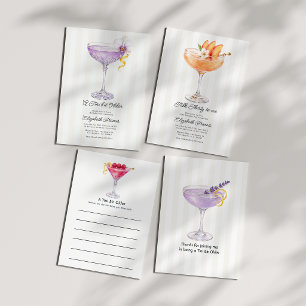 Ein kleines bisschen älter Purple Martini Luxus-Ge Einladung