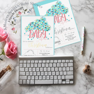 Januar Gold Foil Modern Baby Shower Einladung