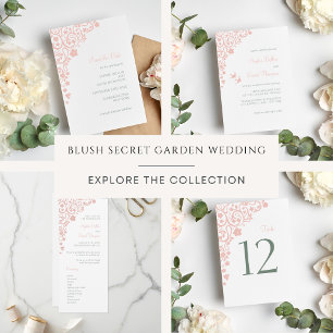 Secret Garden Blush Bloral Wedding Tischnummer