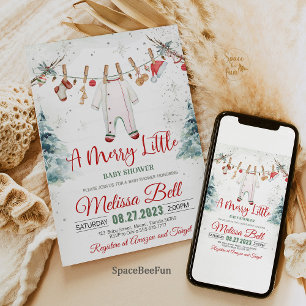 Merry Little Baby Shower Runder Aufkleber