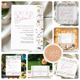 Liebe ist in Bloom   Aquarellfarbenes Brautparty Banner