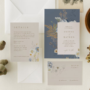 Boho Botanical Wedding Einladung