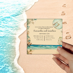 Dream Beach Hochzeitsfeier Einladung zur Probe