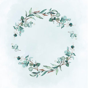 Dusty Blue Eukalyptus Greenery Rustikale Hochzeit Einladung