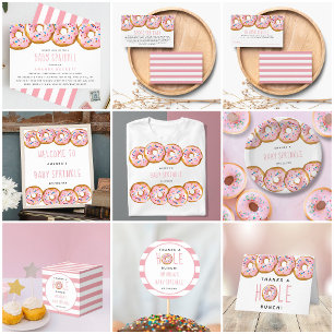 Modernes Donut Baby Dusche Sprinkle Raffle Ticket Begleitkarte