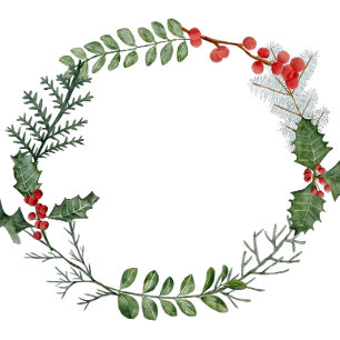 Joy Watercolor Wreath Weihnachtsfeiertag Feiertagskarte