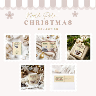 Vintager Santa Delivery am Nordpol Geschenkanhänger