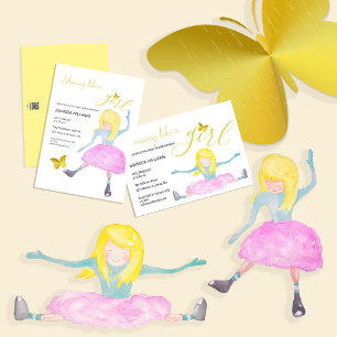 Wie ein Mädchen Aquarellbild Dankeskarte