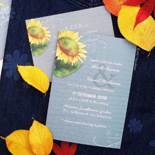 Hochzeit der Grauen Jade Yellow Sonnenblume Einladung