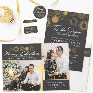 Retro Holiday Gold Burst Personalisierte Geschenkm Quadratischer Aufkleber