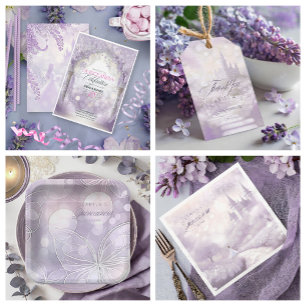 Märchengarten Quinceanera Lavender/Lilac ID1030 Einladung