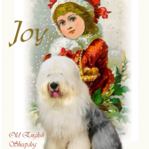 Old English Sheepdog Christmas Geschenke Feiertagskarte