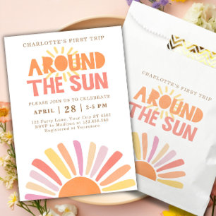 Boho Erster Ausflug rund um das Sun 1. Geburtstags Einladung