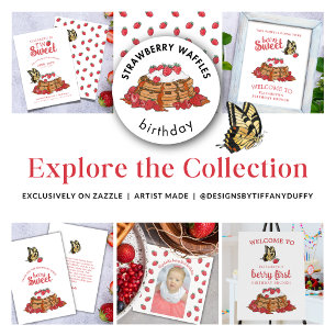 Strawberry Waffles Butterfly   Zwei süße Geburtsta Einladung