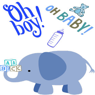 Oh Junge! Oh, Baby! Blue Elephant Baby Dusche Große Geschenktüte