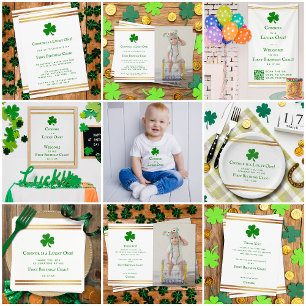 Stilvolle Gold Foil St. Patrick's Day 1. Geburtsta Folieneinladung