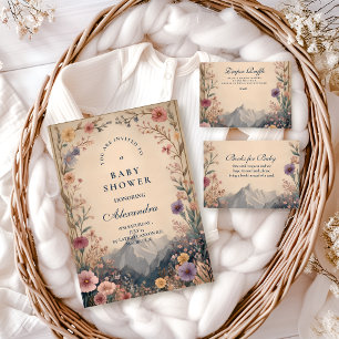 Wildflower-Berg-Baby-Shower-Windelraffle  Begleitkarte
