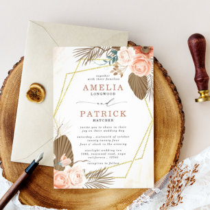 Terracotta Boho Floral Wedding Einladung