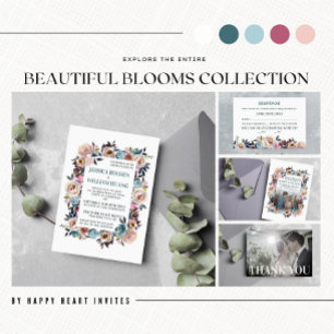 Schöne Blüten Blumenfrühlings Pastel Aquamarine Ho Einladung