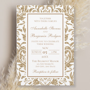 Eleganter Glitzer für Weiß- und Gold-Imitate Hochz Mittlere Geschenktüte