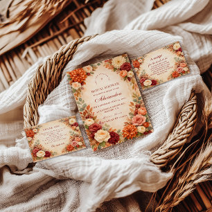 Herbstliche Blumige Hochzeitsdusche Serviette