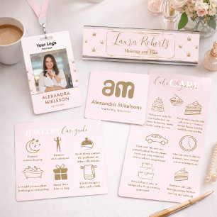 Rosa Kronen Muster Luxus Visitenkarte