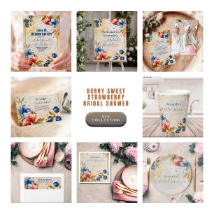 Elegantes Berry Sweet Strawberry Brautparty Pappteller