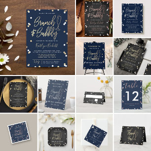 Brunch & Bubbly Confetti Brautparty Einladung