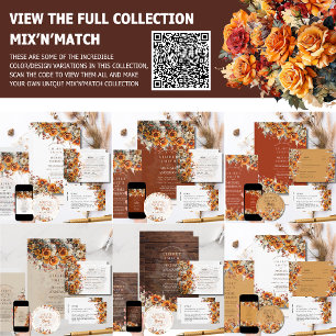 Burnt Orange Rustic Fall Floral Winter Boho Script Einladung