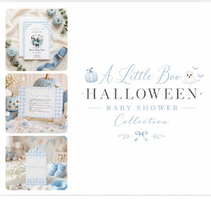 Eine kleine Boo-Baby-Party Blau Halloween Einladung