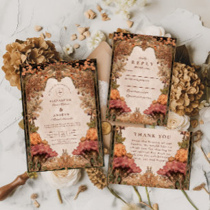 Hochzeit im herbstlichen Wald mit Vintage-Touch Save The Date