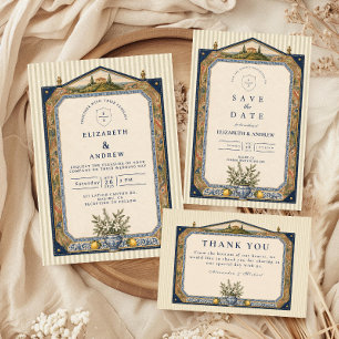 Elegante rustikale italienische Hochzeit Dankeskarte