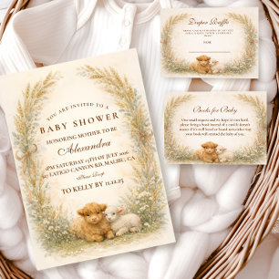 Vintage Barnyard Wildflower Baby Shower Einladung