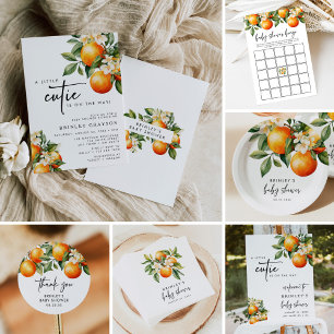 Kleine Süsse Kinderdusche Einladung Citrus Orange
