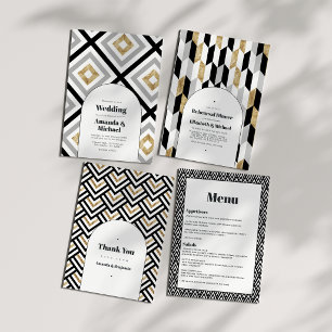 Moderne geometrische Hochzeit Einladung