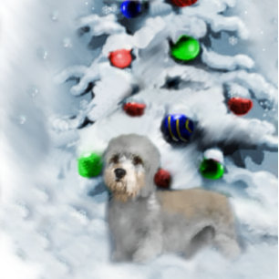 Dandie Dinmont Terrier Christmas Feiertagskarte