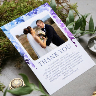 Vielen Dank Watercolor Wisteria Floral Wedding Runder Aufkleber