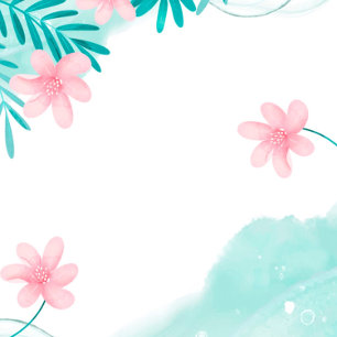 Aquamarines und rosa Blumenbaby im Bloom Baby Show Einladung
