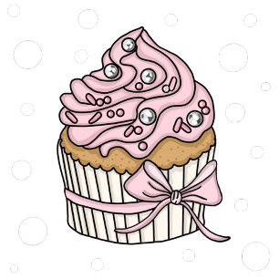 Rosa Cupcakes und Polka Dots Girl's Birthday Postkarte