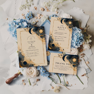 Dunkle Astrologie-Hochzeit Save The Date
