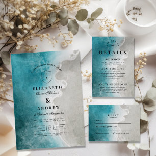 Moderne elegante Hochzeit am tropischen Strand Save The Date