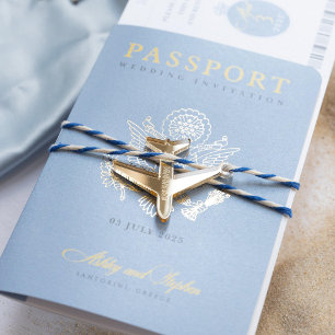 Santorini Boarding Pass RSVP Karte