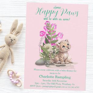 Kleine Leopard-Babydusche Einladung