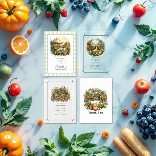 Lokal erbaut - Bauern Markt Geburtstagspartei Pergament Einladungen