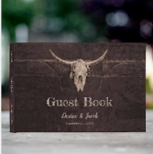 Rustikaler Western Bull Skull Hochzeit Land Textur Schnapsglas