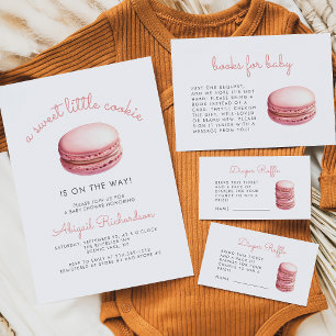 Rosa Macaron-Baby-Shower-Bücher-Beilagekarte Begleitkarte