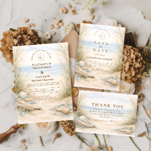 Sanfte Ozean-Braut Hochzeit Save The Date