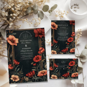 Klassische Jugendstil-Hochzeit Dankeskarte