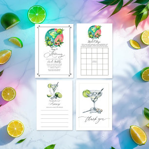 Korallen, Türkis und Limon Margs & Matrimony Brida Einladung